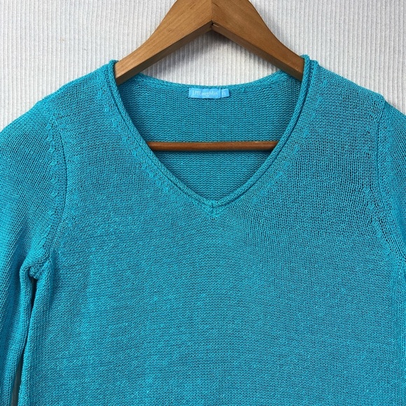 J. McLaughlin Women’s XS Callum Sweater V-Neck Teal - Picture 2 of 8